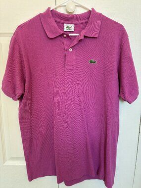 Lacoste men's short-sleeve cotton pique polo -purple Size 5 (L)
